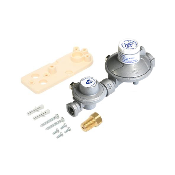 6060522 Dual Stage LPG Regulator 250Mj Bare with Bracket + Adaptor