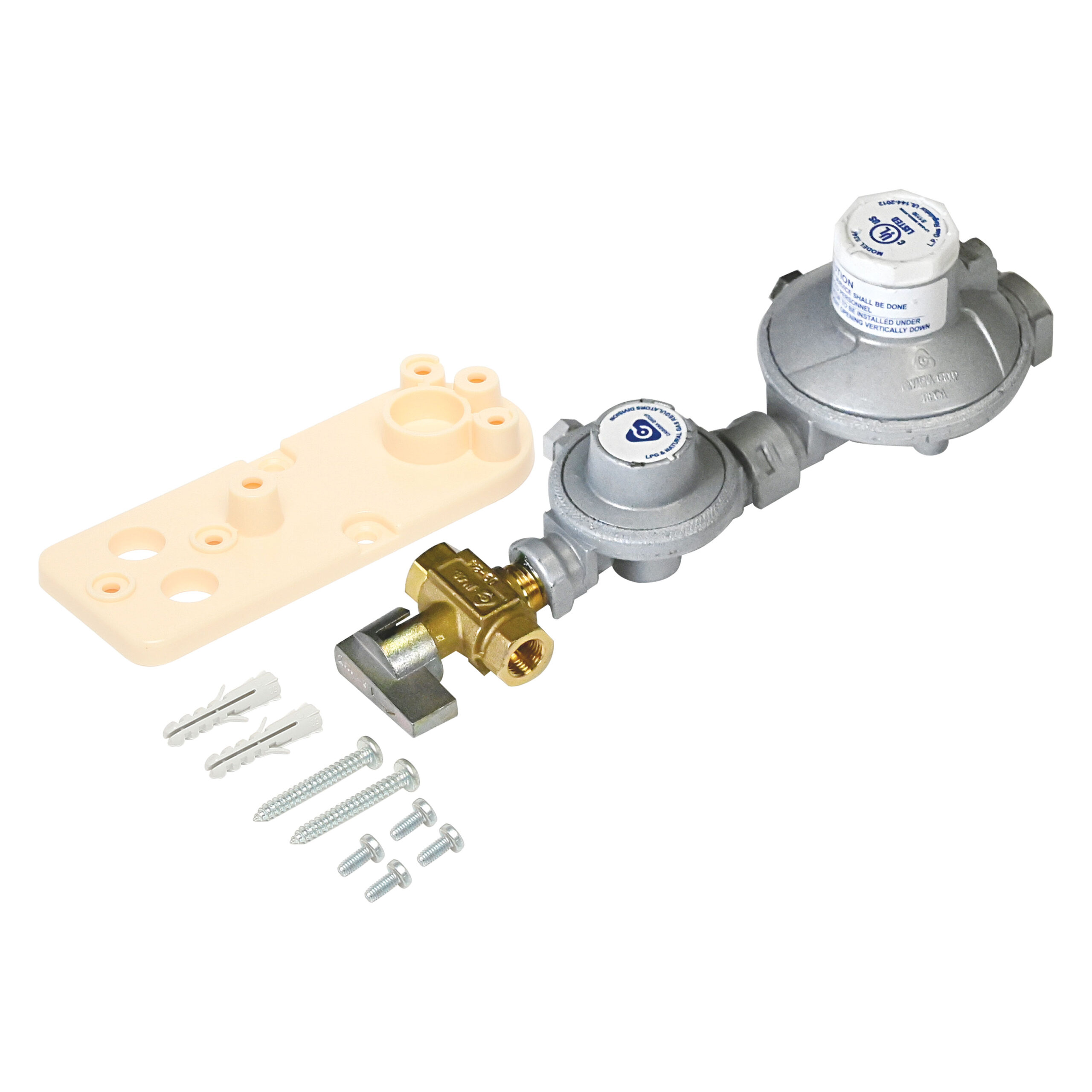 6060532 Dual Stage LPG Regulator 250Mj Manual Changover with Bracket