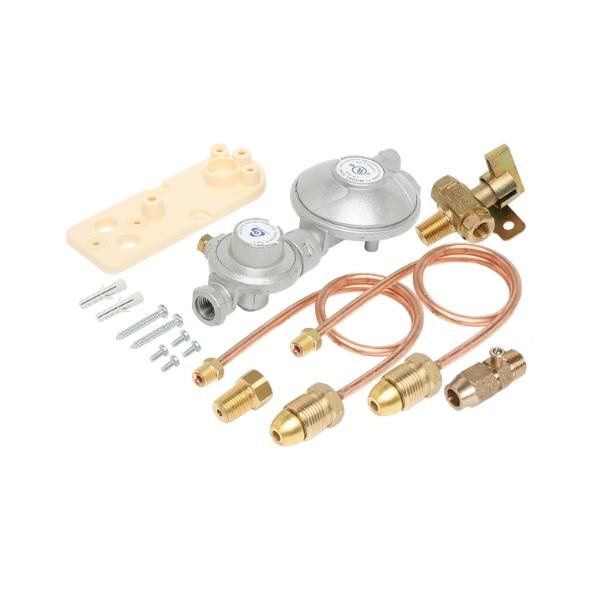 Dual Cylinder LPG Installation Kit 160Mj Regulator Manual Changeover with Pigtails