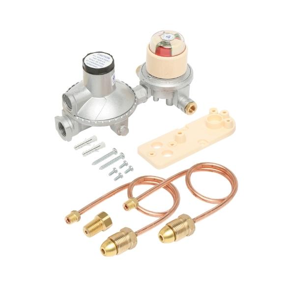 Dual Cylinder LPG Installation Kit 200Mj Regulator Automatic Changeover with Bracket and Pigtails