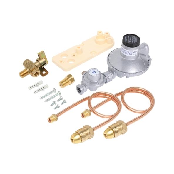 Dual Cylinder LPG Installation Kit 500Mj Regulator Manual Changeover 500Mj with Bracket and Pigtails