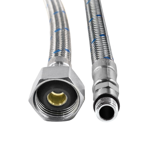 8WPM-C 8mm PEX Core Stainless Steel Cold Mixer Tap Hose - Connections