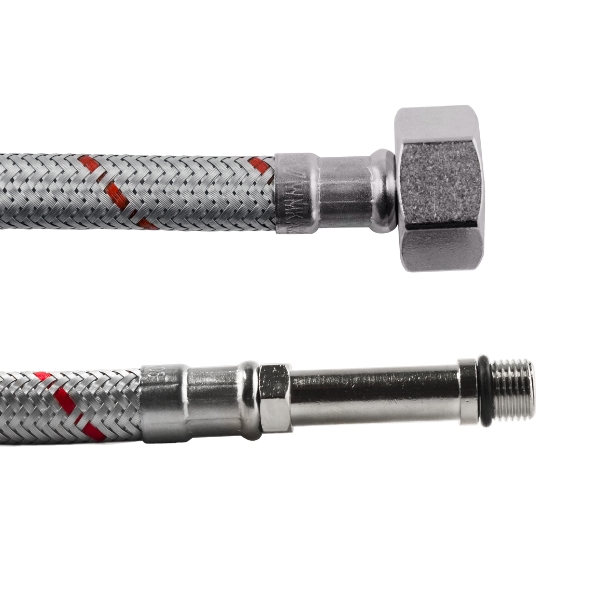 8mm PEX Core Stainless Steel Hot Mixer Tap Hose (500mm)