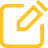 A yellow pencil icon lies diagonally on top of a slightly tilted square, set against a simple, solid-colored background.