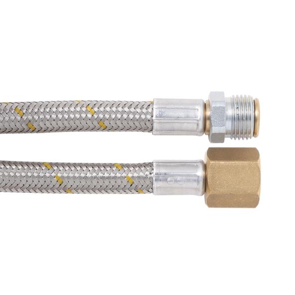 10mm Stainless Steel Gas Hose 1/2″ BSP M (loose nut) x 1/2″ BSP FF (1200mm)