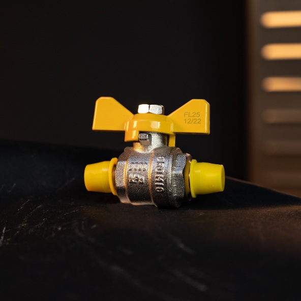 SAE Flared T-Handle Ball Valve, 5/16″ SAE no/nut