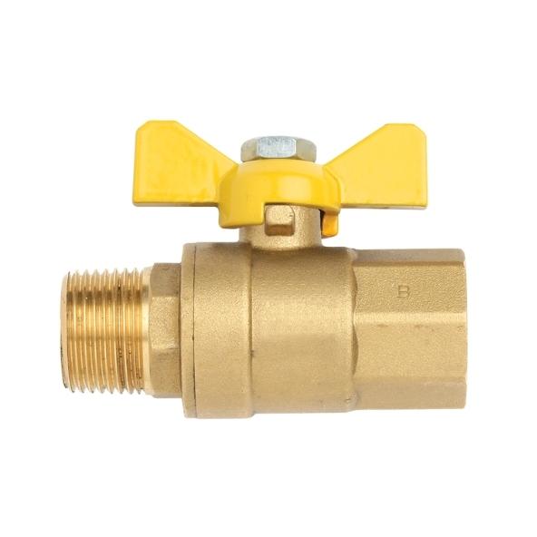 Ball Valve Gas Brass R1/2 M x RC1/2 F T Handle