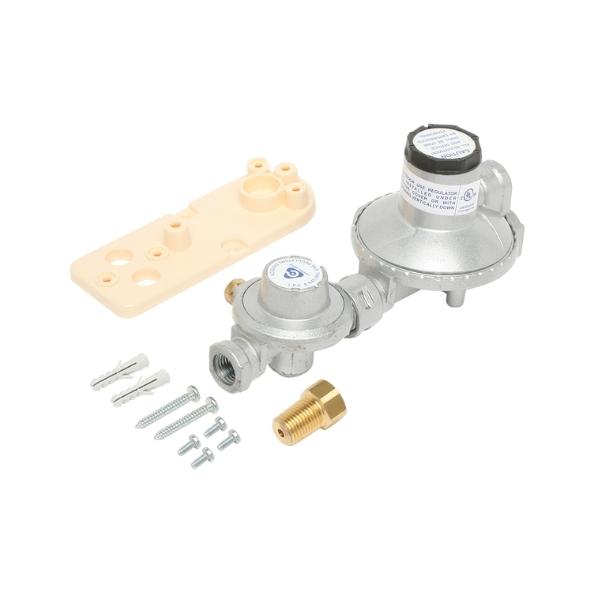 Dual Stage LPG Regulator 250Mj Bare with Bracket + Adaptor