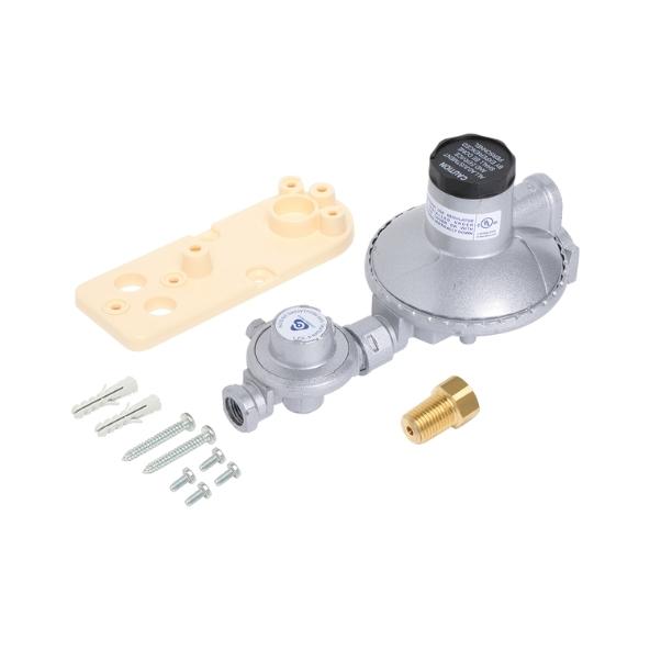 Dual Stage LPG Regulator 500Mj Bare with Bracket + Adaptor 1/2 FNPT Out