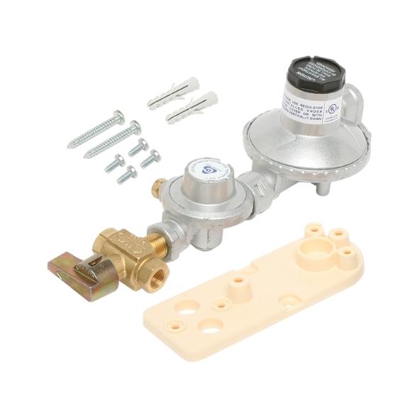 6060532 Dual Stage LPG Regulator 250Mj Manual Changover with Bracket