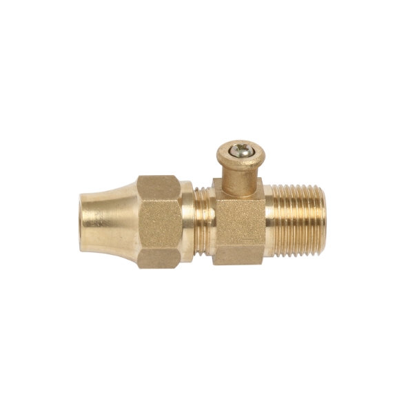 Test Point Adaptor Brass R3/8 M x 3/8 SAEM and Nut