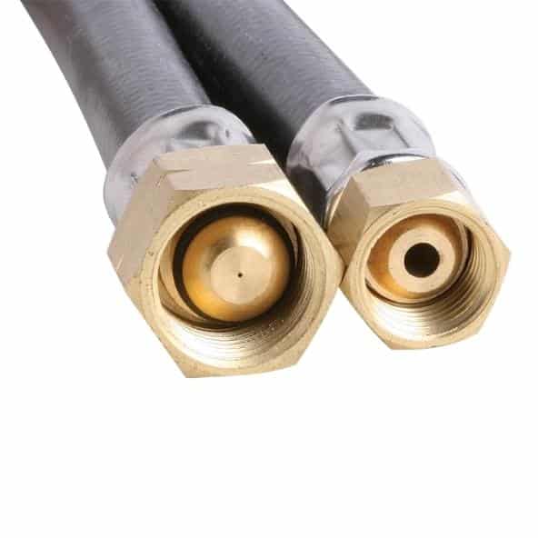 6mm Rubber Gas Hose 1/4″ BSP FC x 3/8″ BSP LHF (900mm)