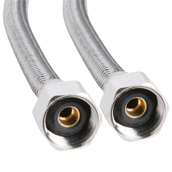 8mm Quicky Stainless Steel Water Hose 1/2″ F x 1/2″ F (600mm)