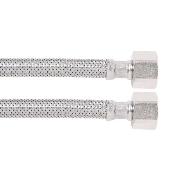 8mm Quicky Stainless Steel Water Hose 1/2″ F x 1/2″ F (450mm)
