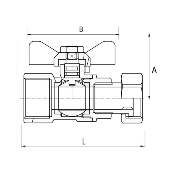 Ball Valve Kit Gas & Water RP3/4 x G3/4 Nut