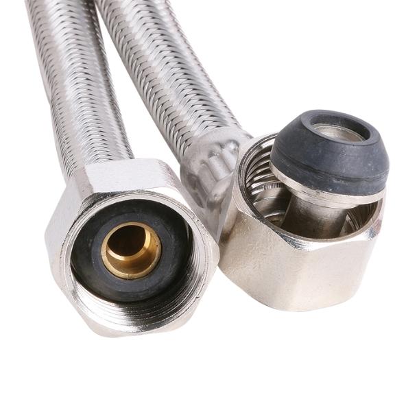 E8WSB 8mm PEX PRO Stainless Steel Water Hose 1_2_ F x 1_2_ F Elbow Connector - Connections