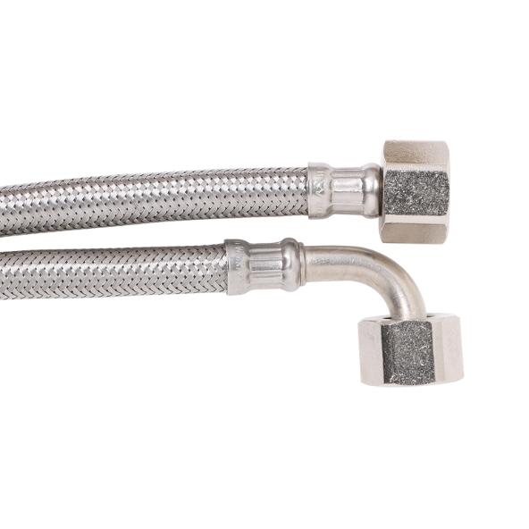 8mm PEX PRO Stainless Steel Water Hose 1/2″ F x 1/2″ F Elbow Connector (1000mm)