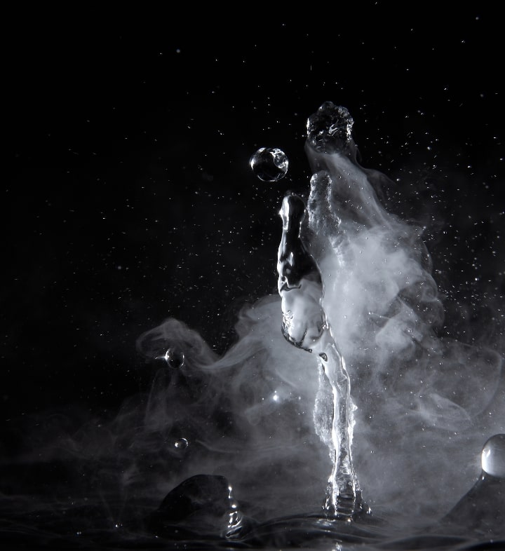 Steaming Hot Water on Black Background