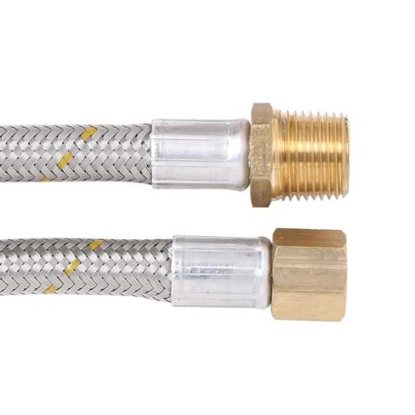 10mm SS Gas Hose 1/2″ BSP M x 3/8″ BSP FF 1700mm