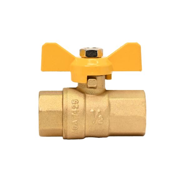 Ball Valve Gas Brass FxF RC 1/2 Butterfly