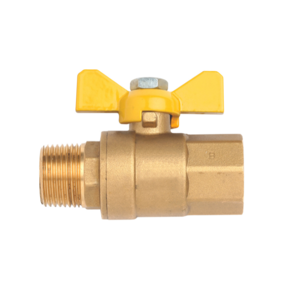 Ball Valve Gas Brass R1 M x RC1 F Butterfly